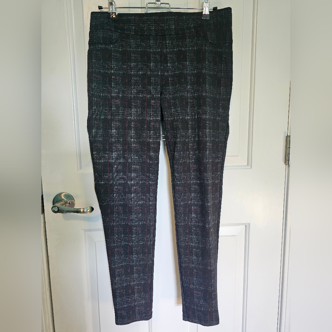 89th & Madison Gray Plaid Pants Women's Sz M